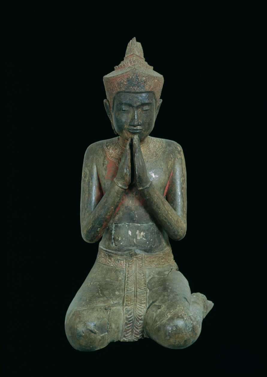 Figura inginocchiata in preghiera, Angkor, XV-XVI secolo (bronzo) da Cambodian School