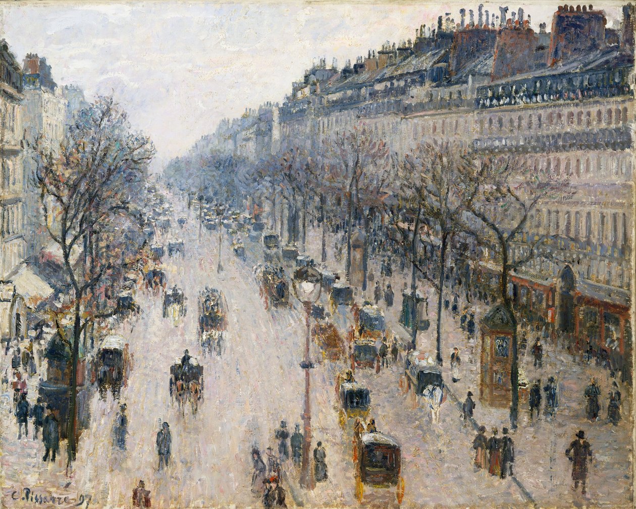 Il Boulevard Montmartre in una mattina d