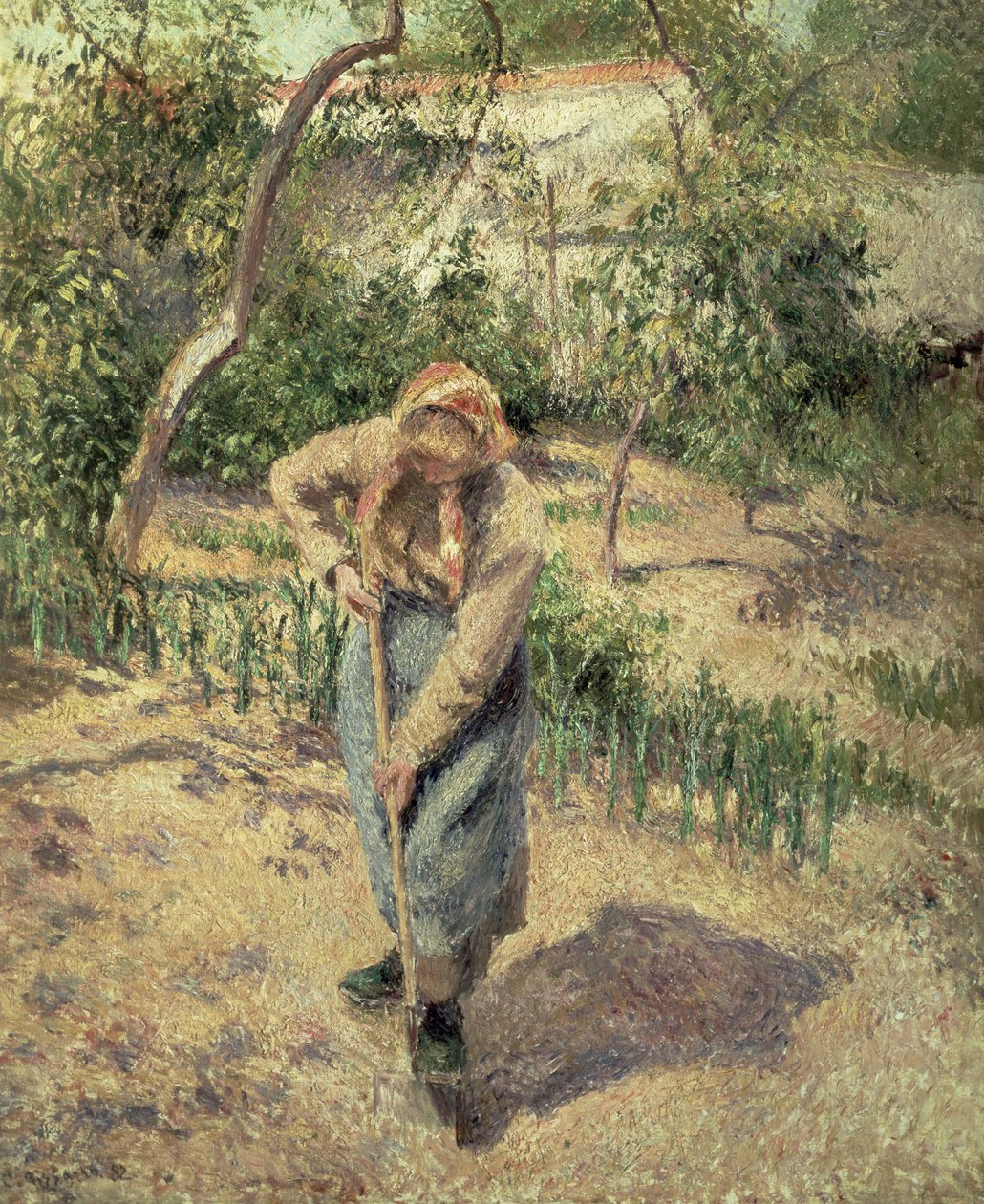 Donna che scava in un frutteto, 1882 da Camille Jacob Pissarro