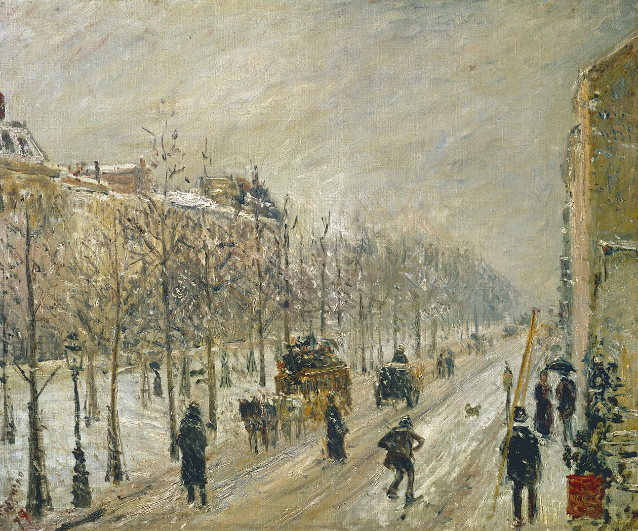 I boulevard sotto la neve, 1879 da Camille Jacob Pissarro