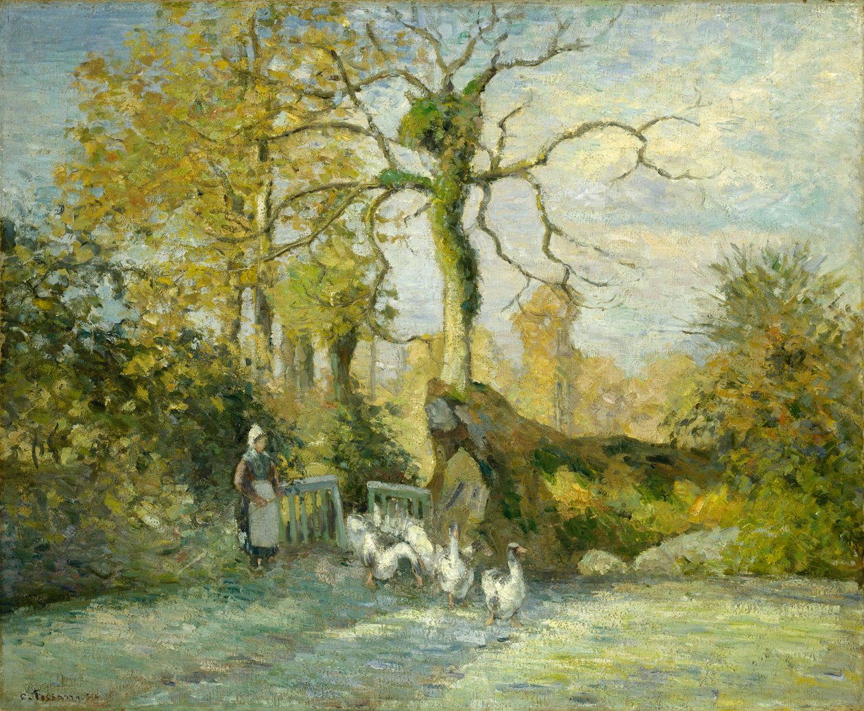 La ragazza delle oche a Montfoucault (Gelo bianco) da Camille Jacob Pissarro