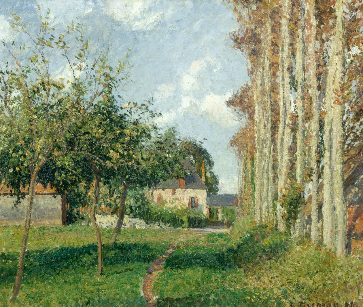 Varengeville, la locanda del maniero, pomeriggio, 1889 da Camille Jacob Pissarro
