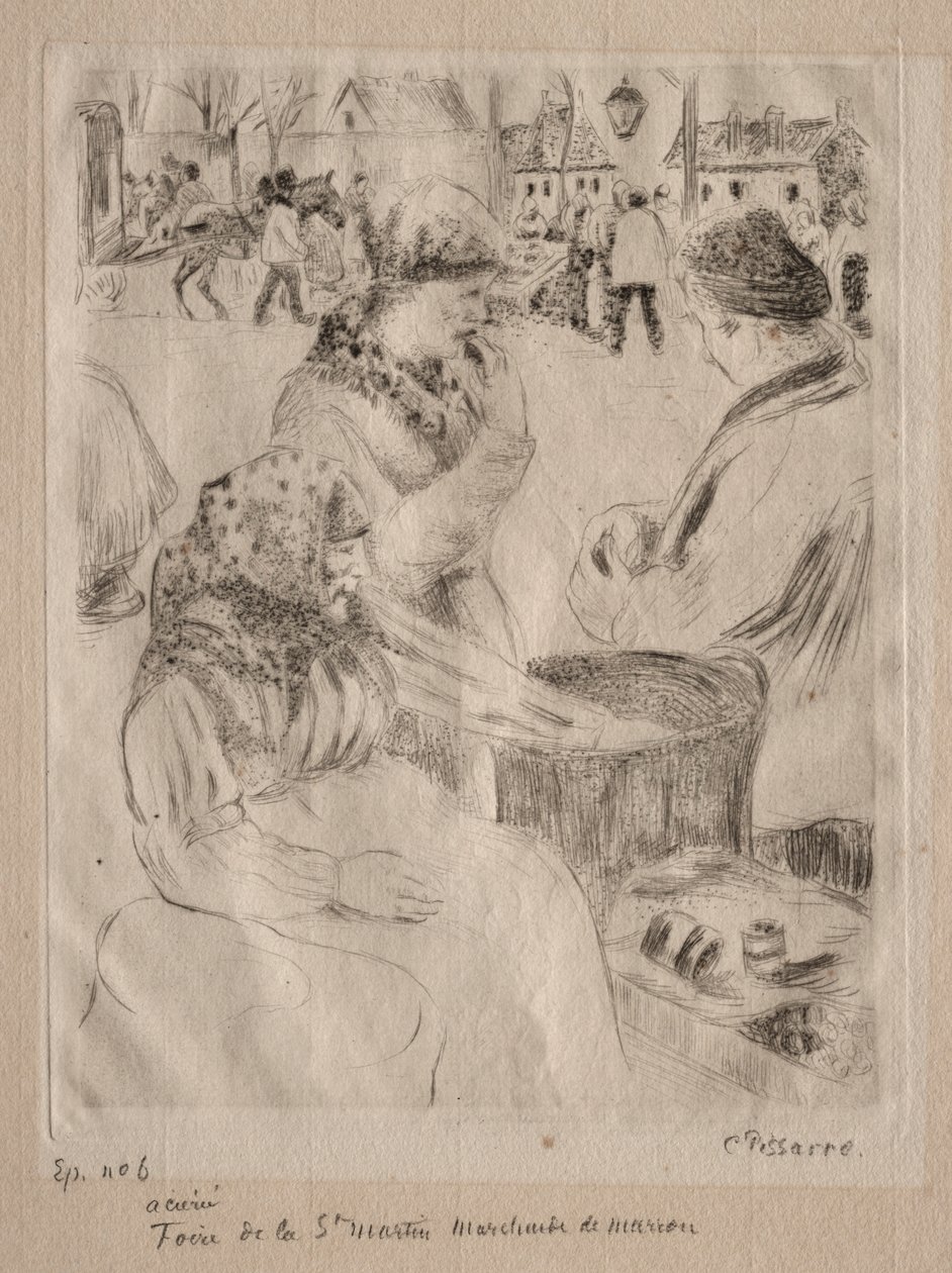 Venditore di castagne, 1878 da Camille Jacob Pissarro