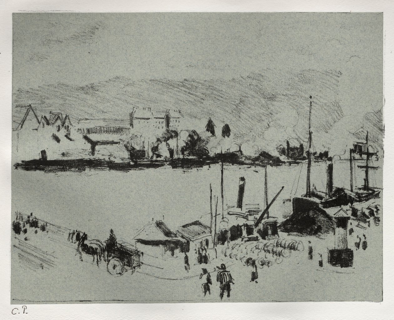 Quai Boieldieu a Rouen da Camille Jacob Pissarro