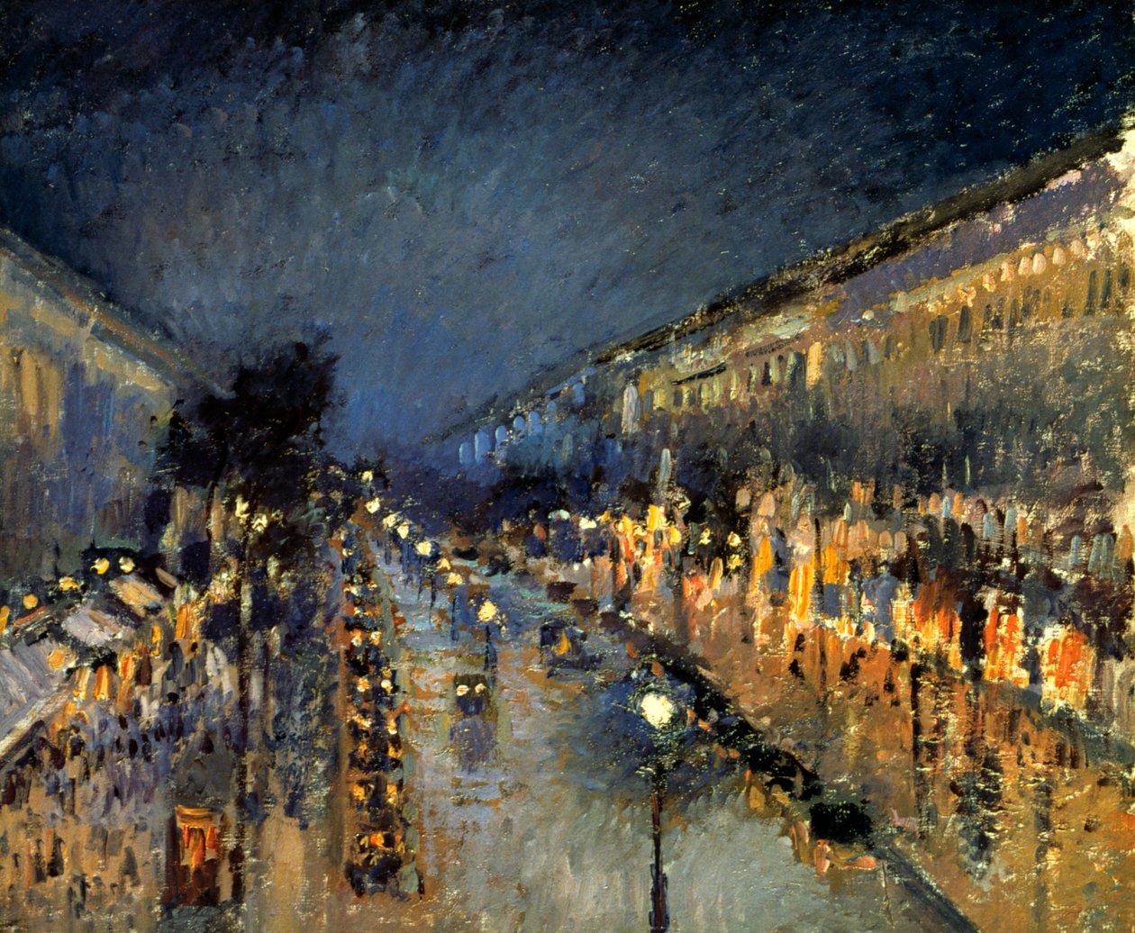 Il Boulevard Montmartre di notte, 1897 da Camille Jacob Pissarro