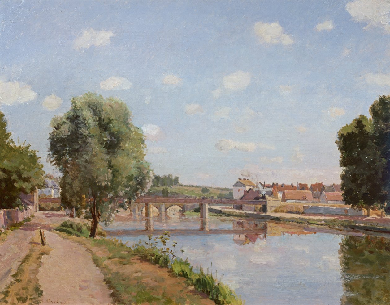 Il ponte ferroviario, Pontoise, 1873 da Camille Jacob Pissarro