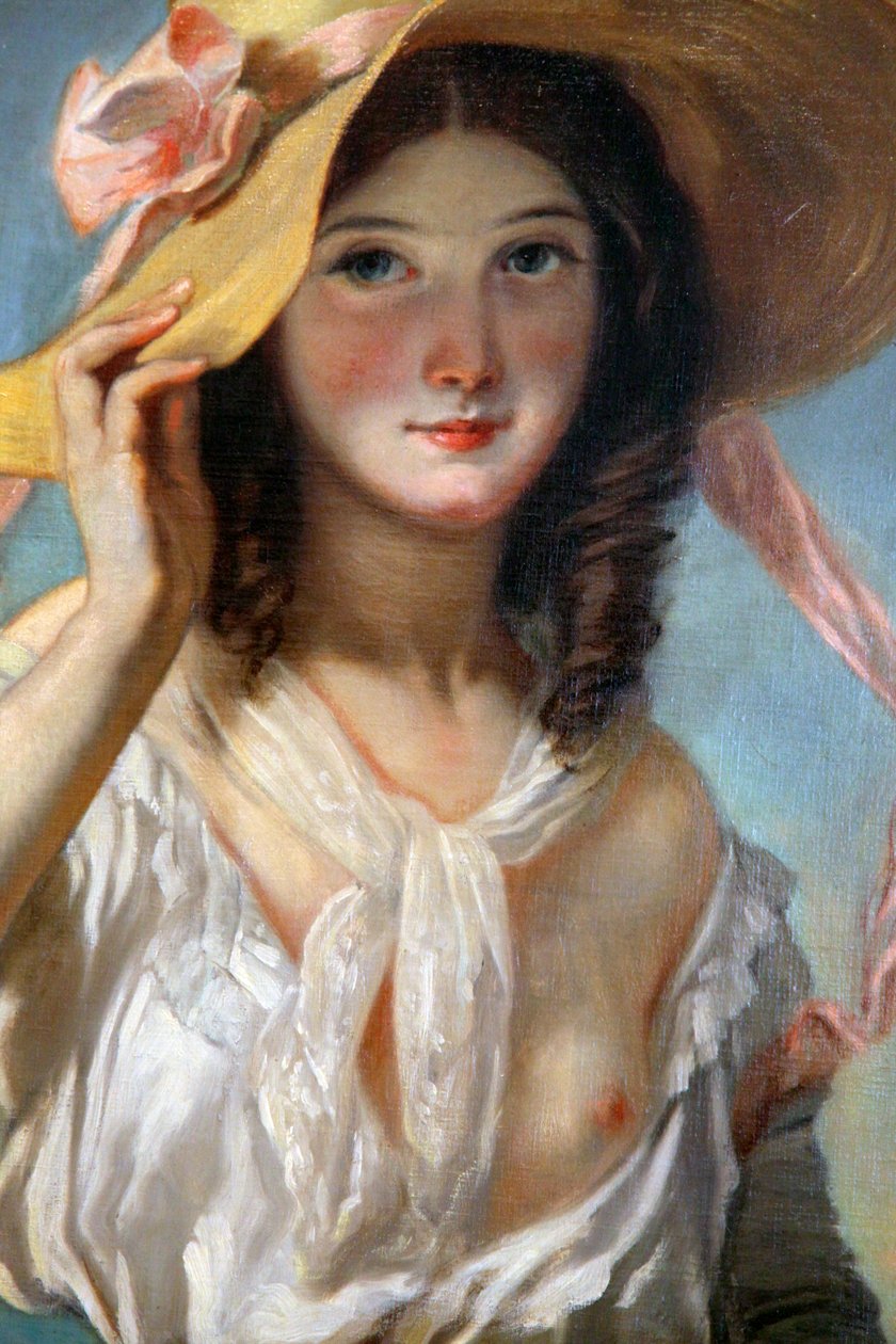Giovane ragazza con fiori, 1843 da Camille Joseph Etienne Roqueplan