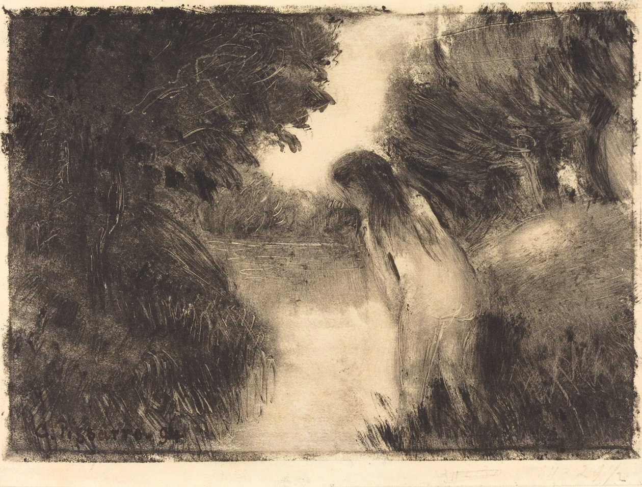 Una bagnante, 1894 da Camille Pissarro