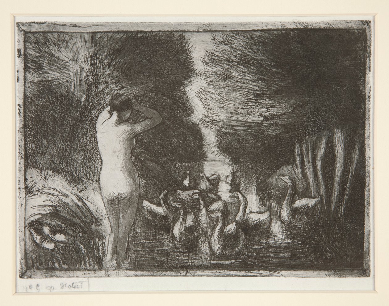 Bagnante con oche da Camille Pissarro