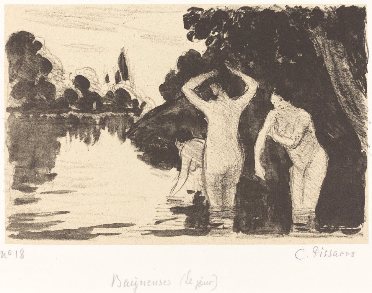 Bagnanti, c. 1895 da Camille Pissarro