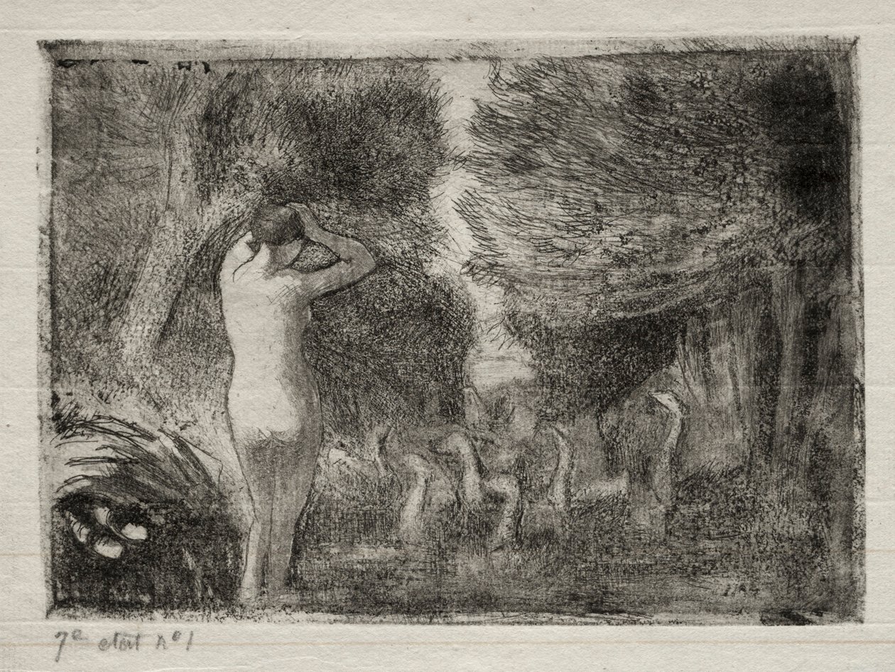 Bagnante e oche da Camille Pissarro