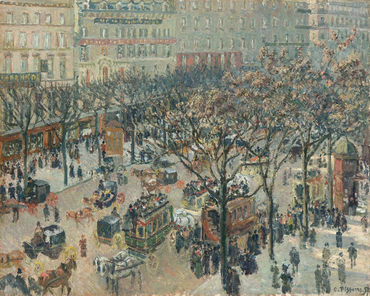 Boulevard des Italiens, mattina, luce del sole da Camille Pissarro