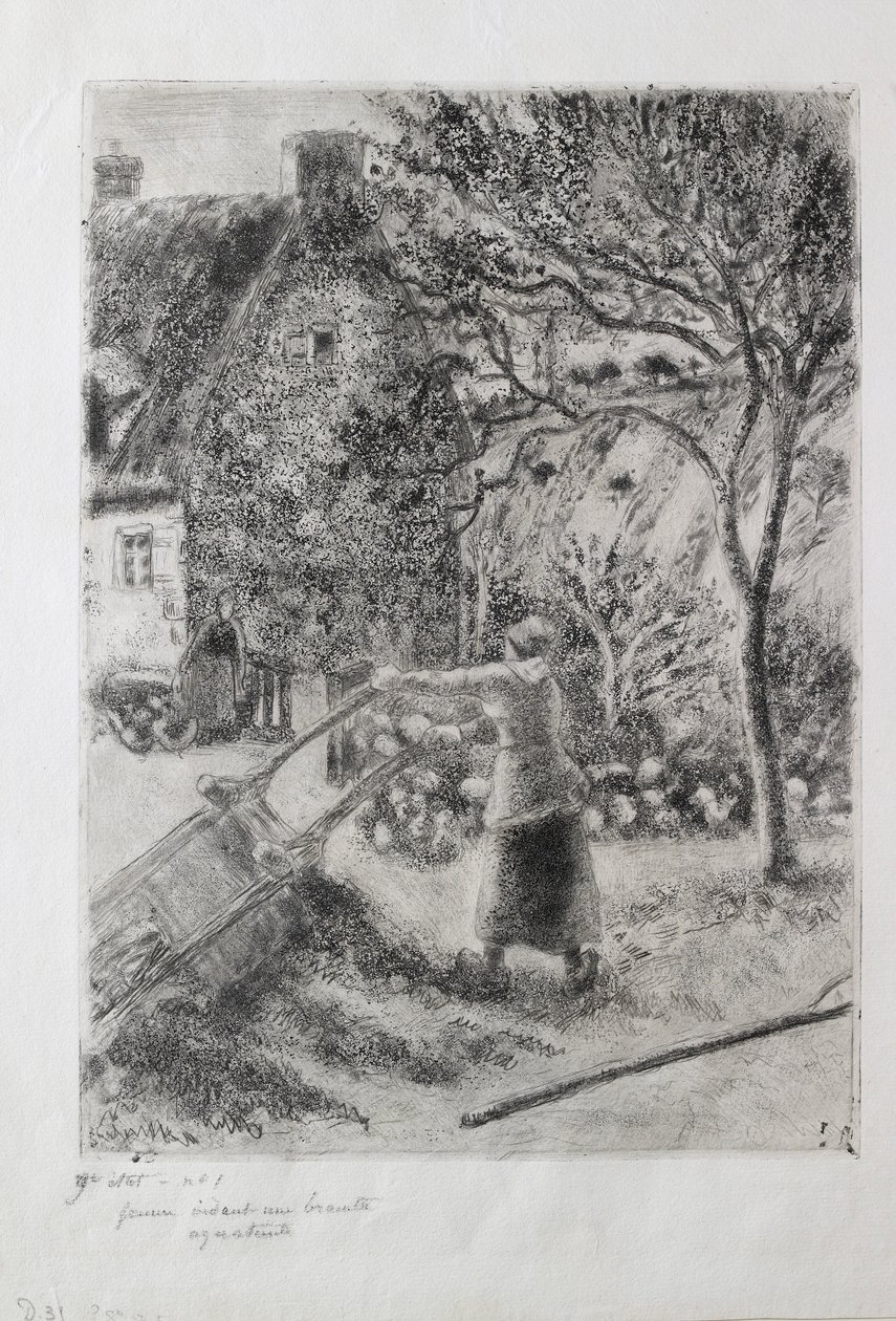 Donna che svuota una carriola da Camille Pissarro