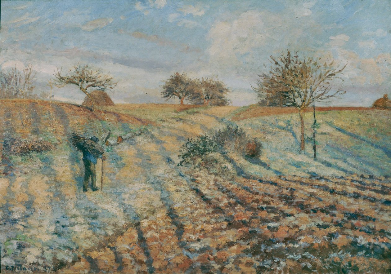 Gelee blanche (brina) ... (olio su tela) da Camille Pissarro