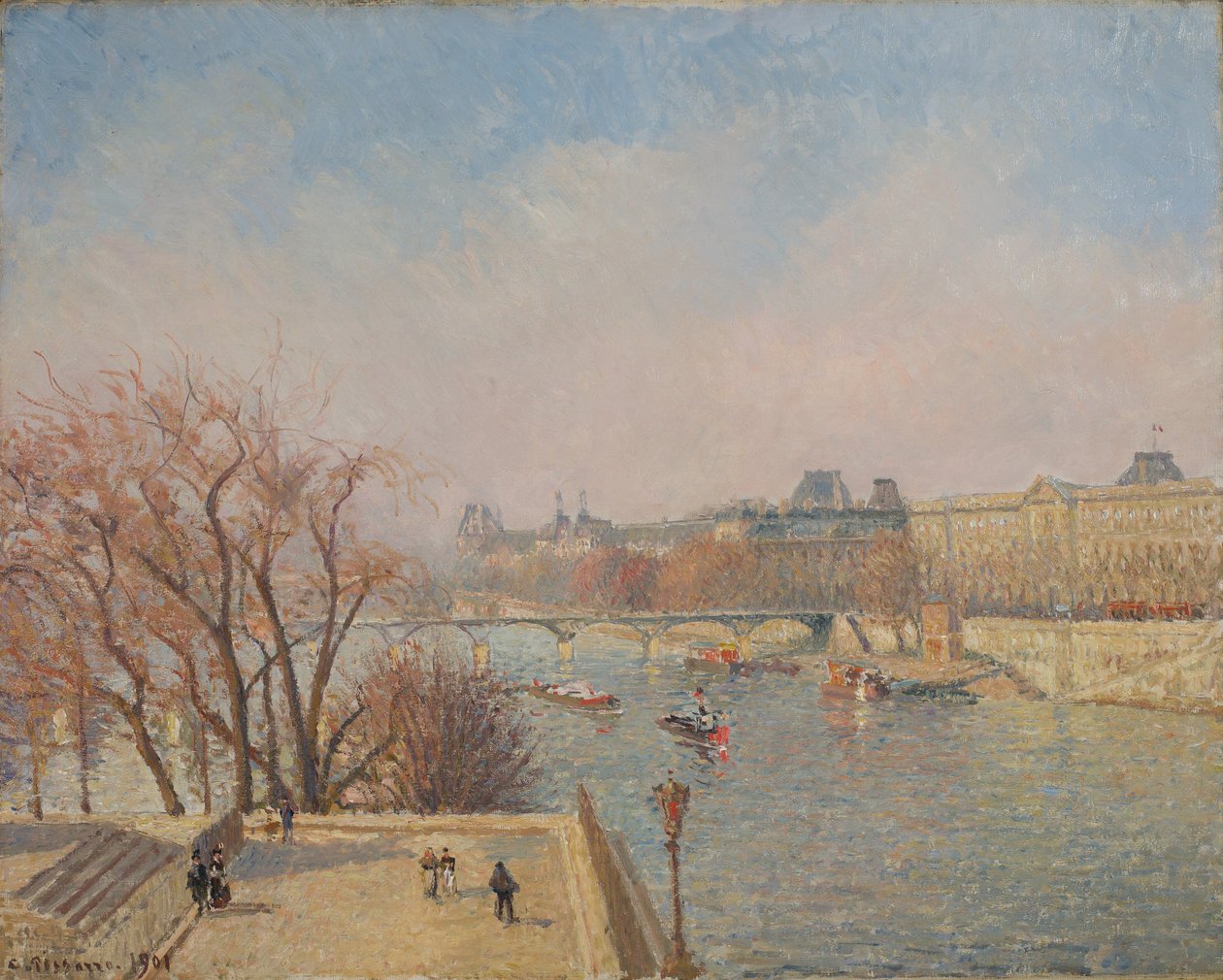 Il Louvre, Mattina, Luce del Sole da Camille Pissarro