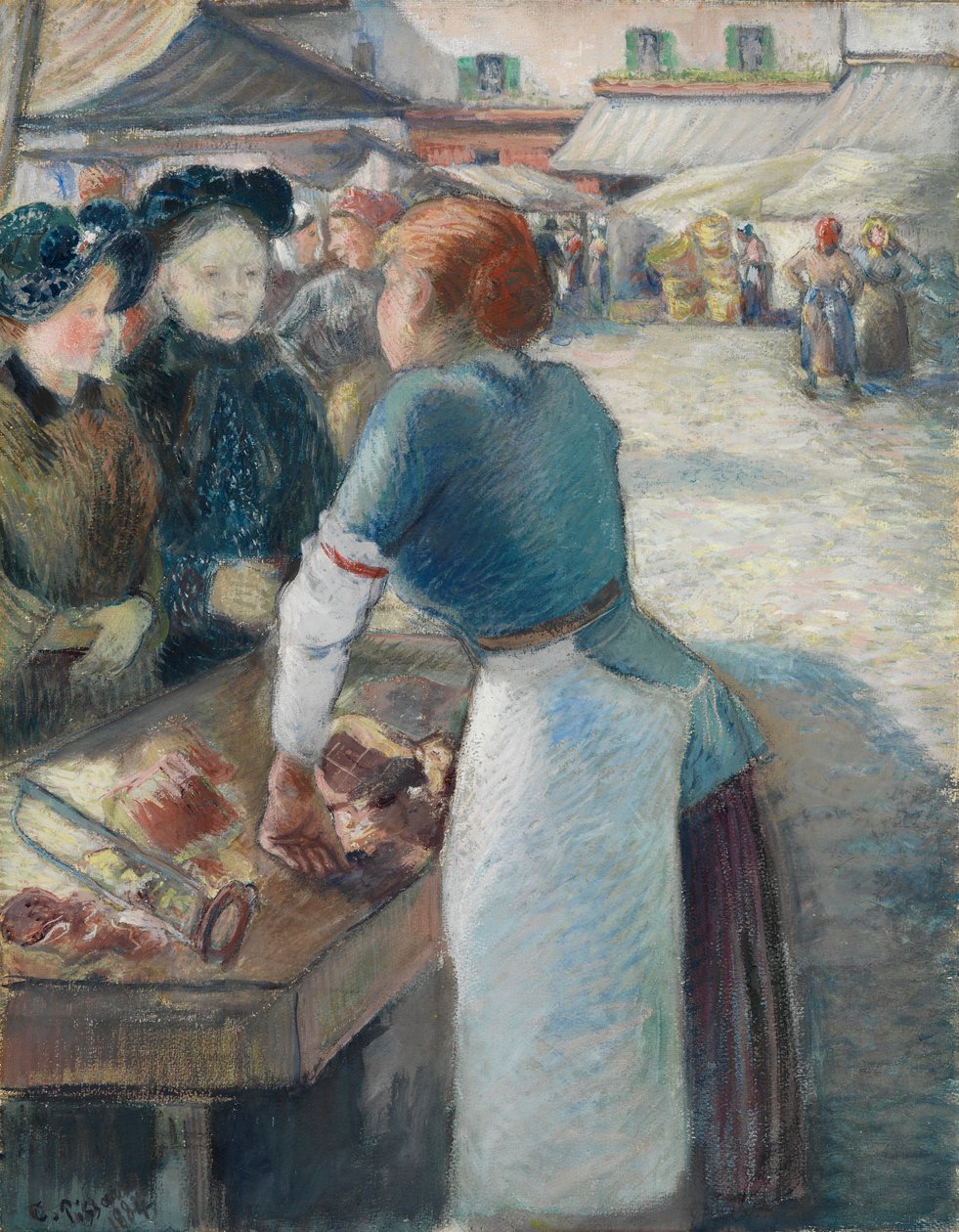 La bancarella del mercato da Camille Pissarro