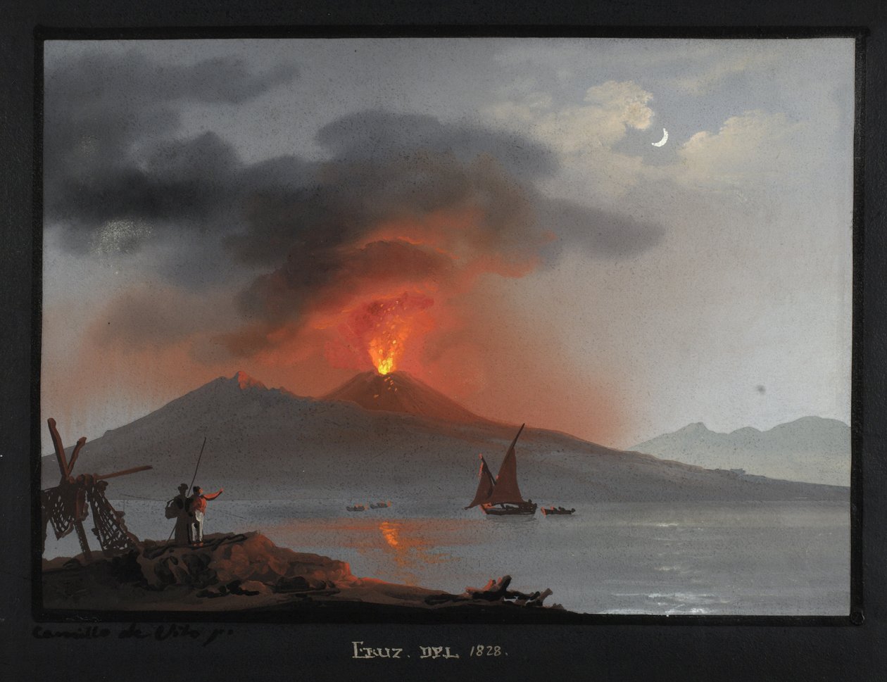 Vesuvio, eruzione del 1828 da Camillo de Vito