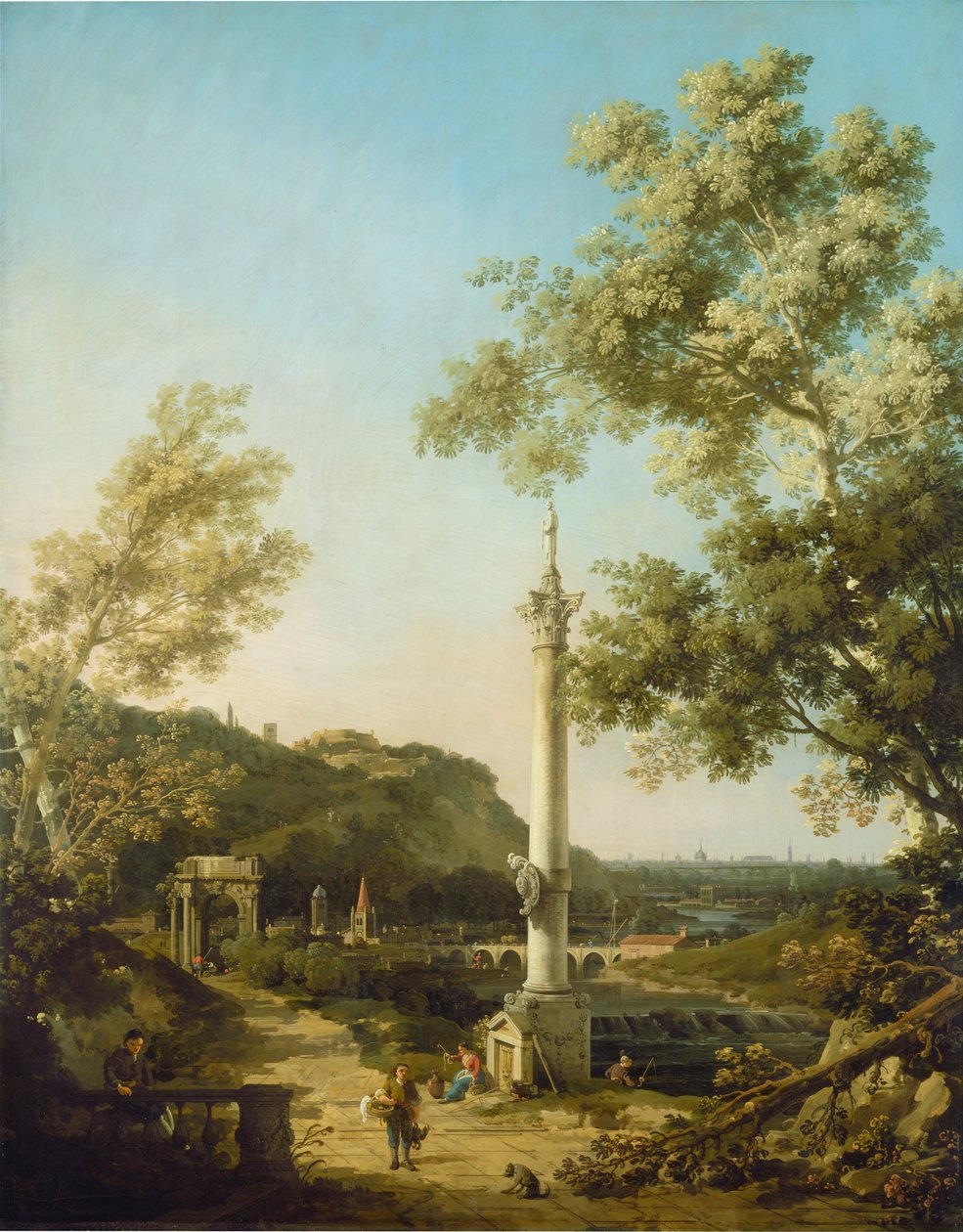 Paesaggio Inglese Capriccio con una Colonna da Canaletto