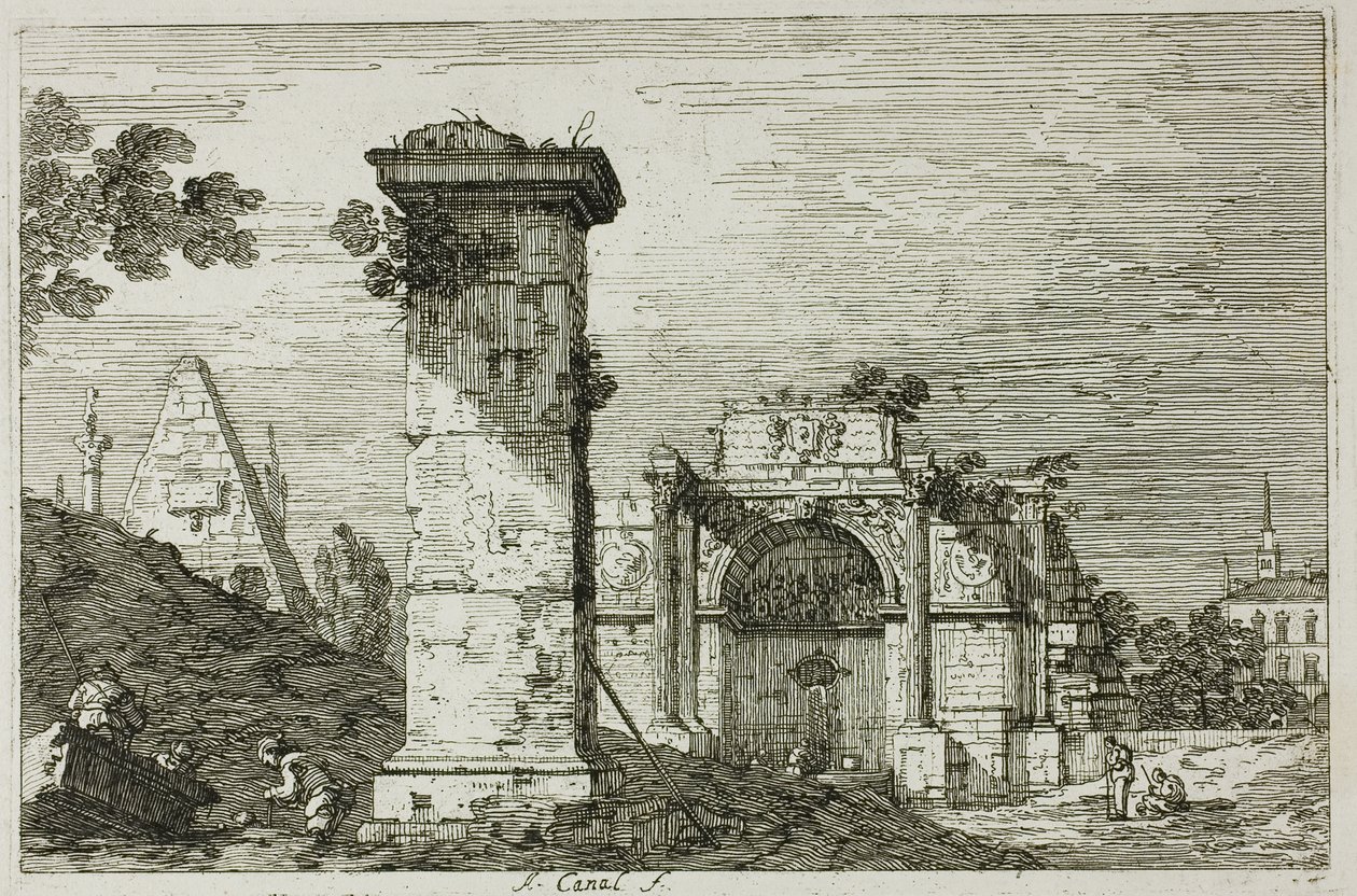 Paesaggio con Monumenti in Rovina, da Vedute da Canaletto