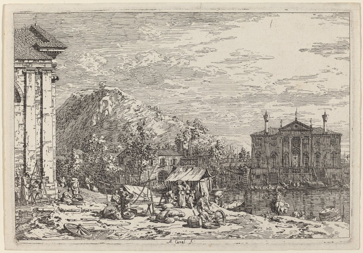 Il mercato a Dolo da Canaletto