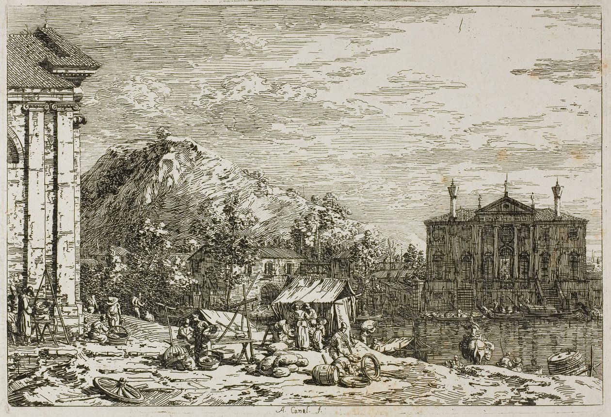 Il mercato a Dolo, da Vedute da Canaletto