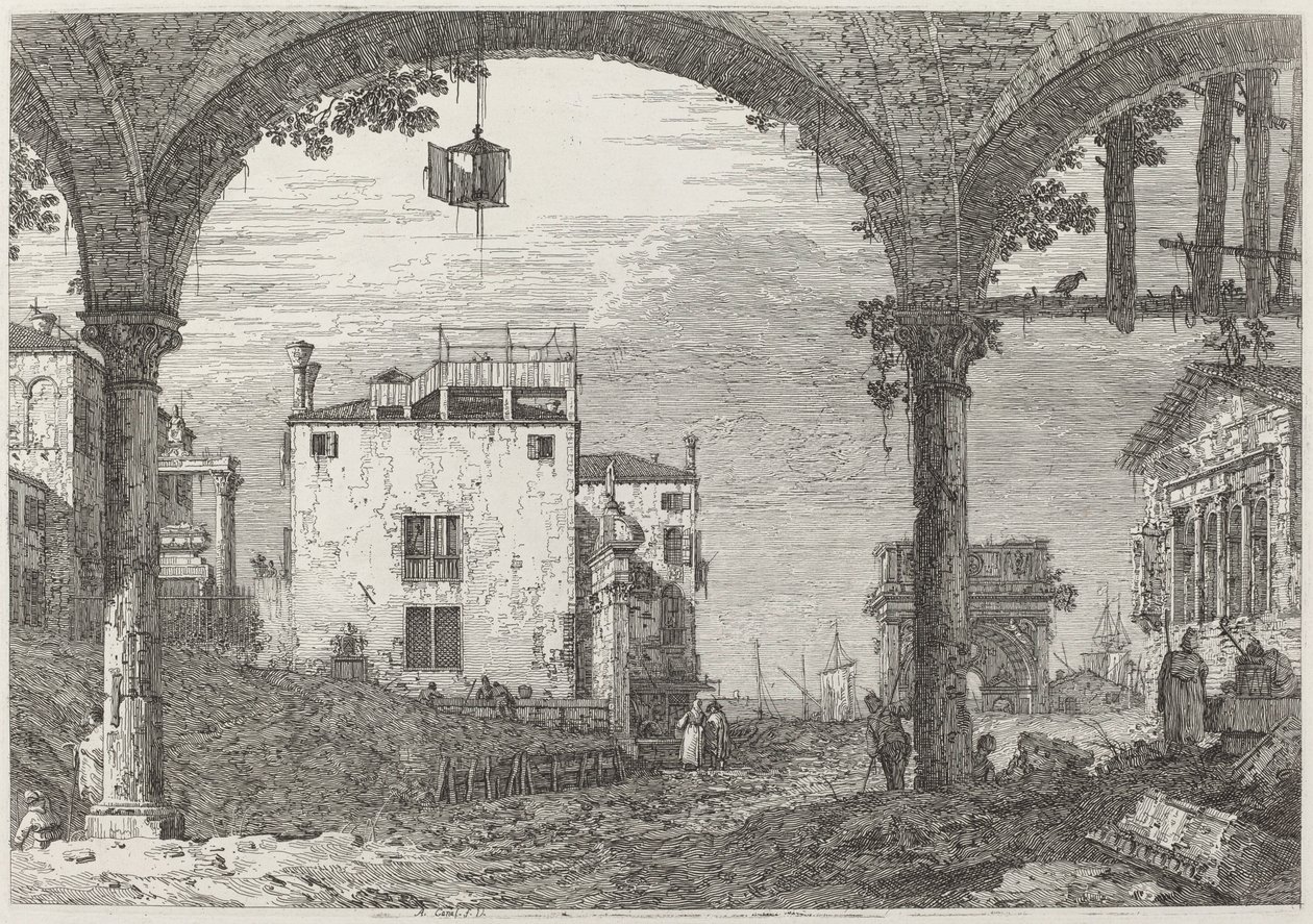 Il portico con la lanterna da Canaletto