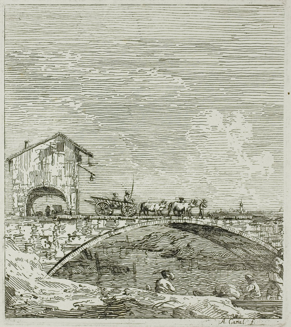 Il carro che passa su un ponte, da Vedute da Canaletto