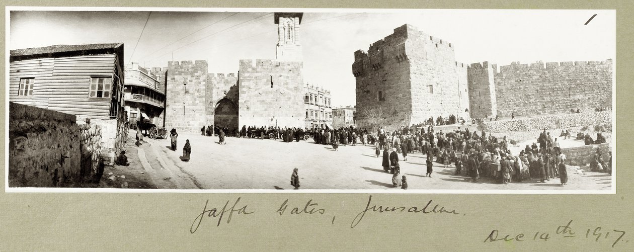 Porte di Giaffa, Gerusalemme, 14 dicembre 1917 da Capt. Arthur Rhodes