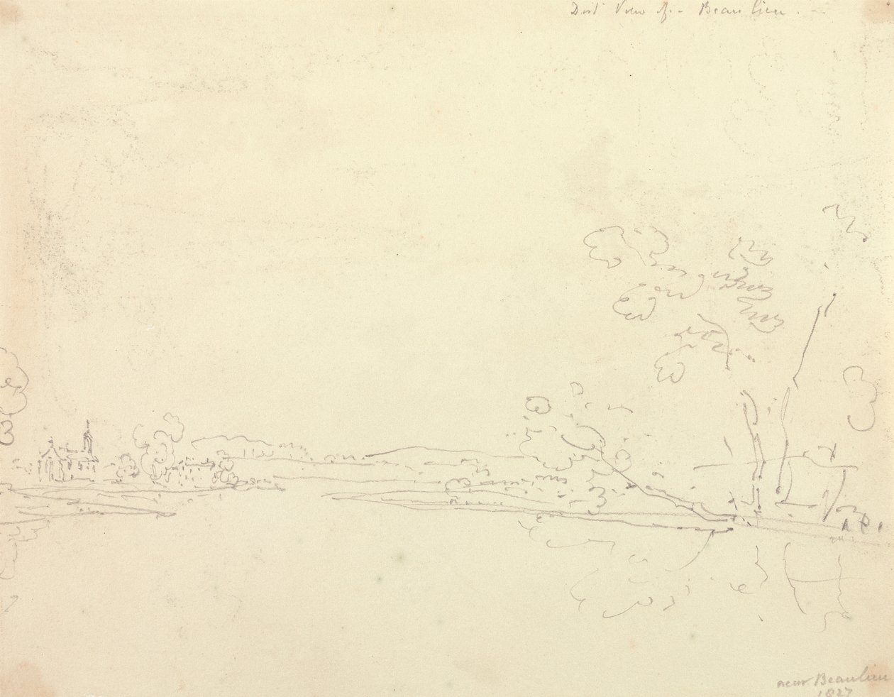 Vista distante di Beaulieu, Hampshire da Capt. Thomas Hastings
