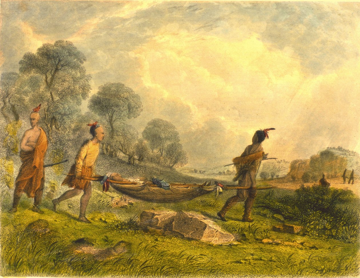 Trasporto dei feriti, 1853 da Captain Seth Eastman