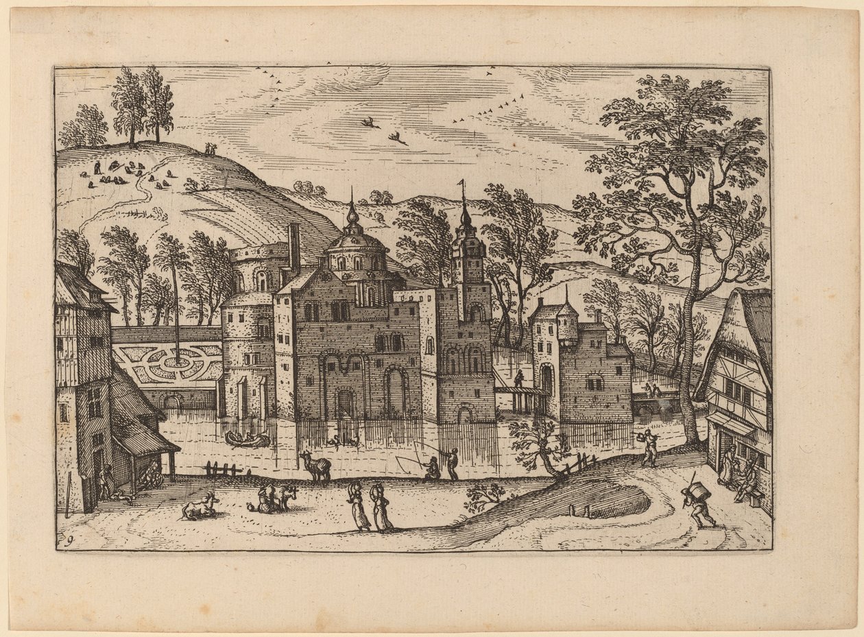 Castello con fossato da Carel Collaert
