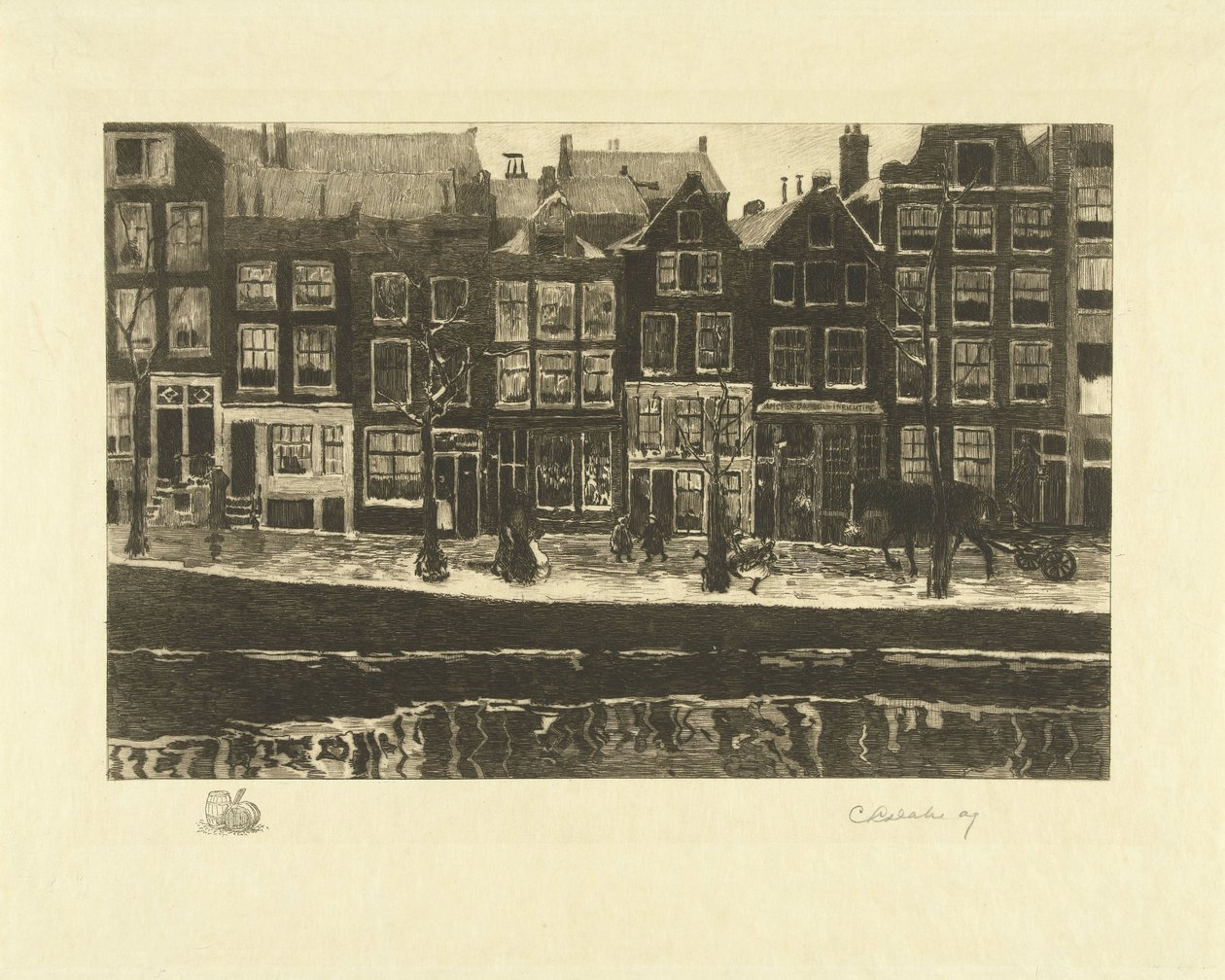 Lauriergracht da Carel Lodewijk Dake (signed by artist)