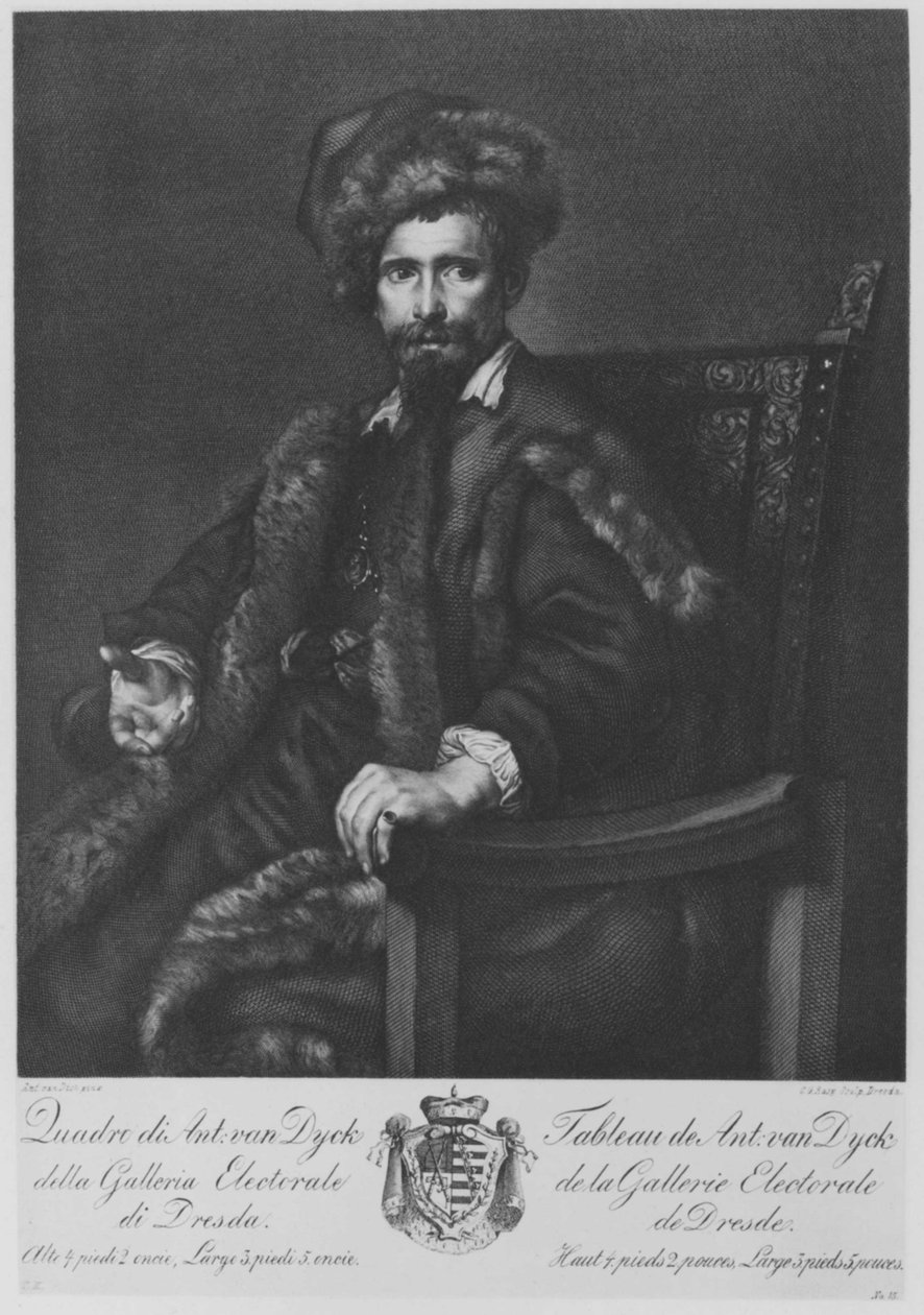 Ritratto di un gentiluomo in pelliccia (Principe Rhodokanakis-Giustiniani di Chio) da Carl Gottlieb Rasp