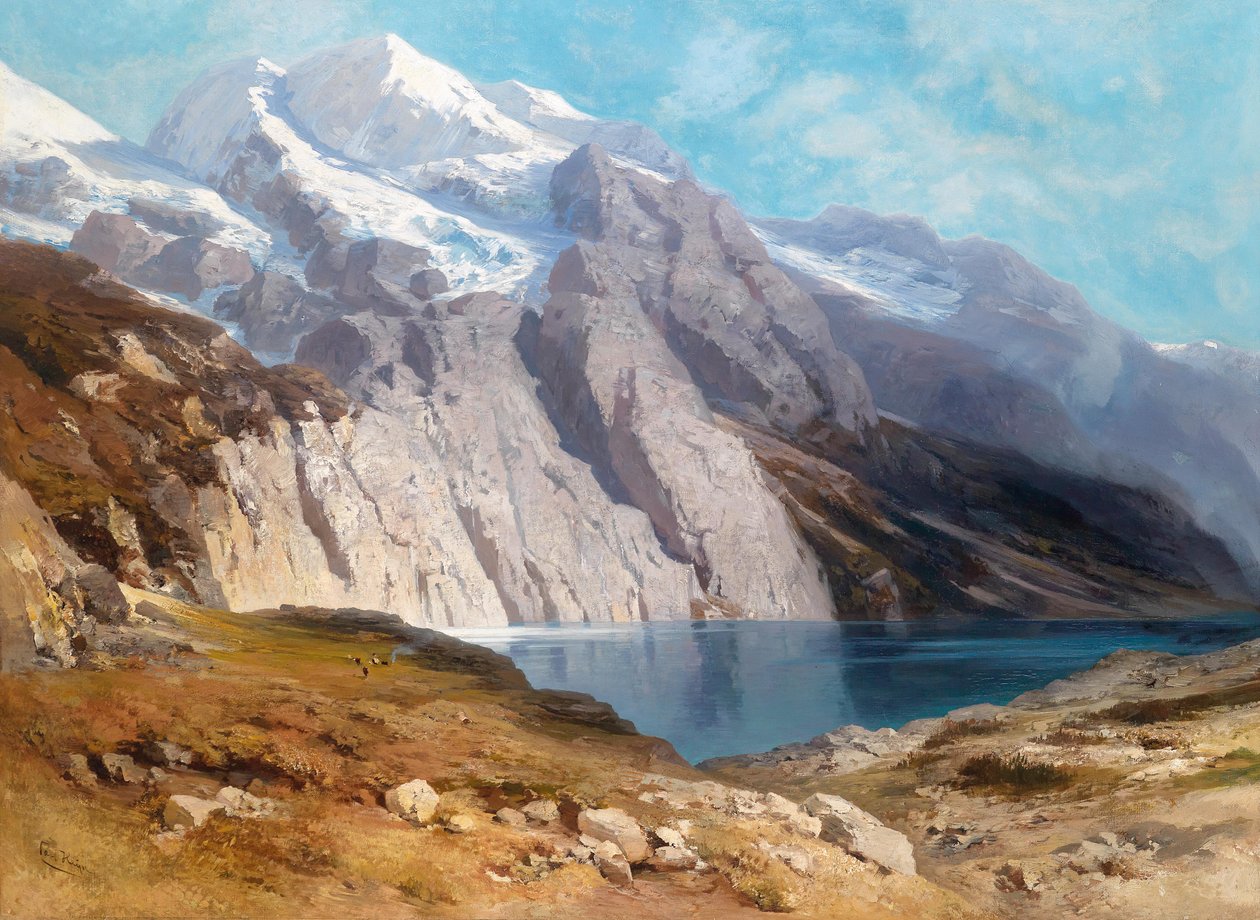 Vista sul Doldenhorn con Oeschinensee da Carl Heyn