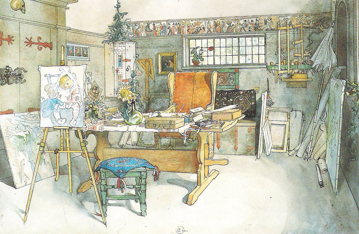 Lo studio, prima metà da Carl Larsson
