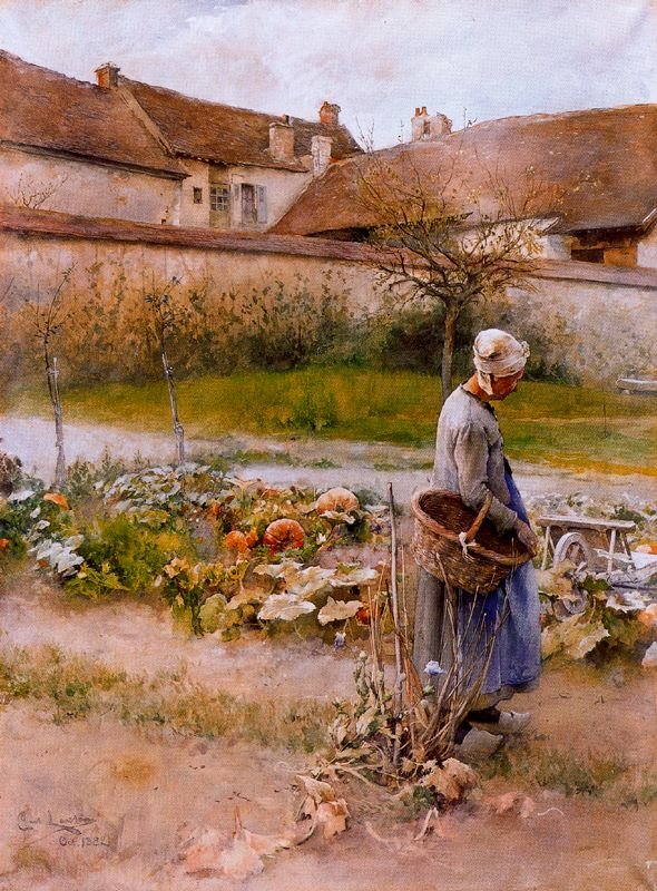 Donna nel giardino da Carl Larsson