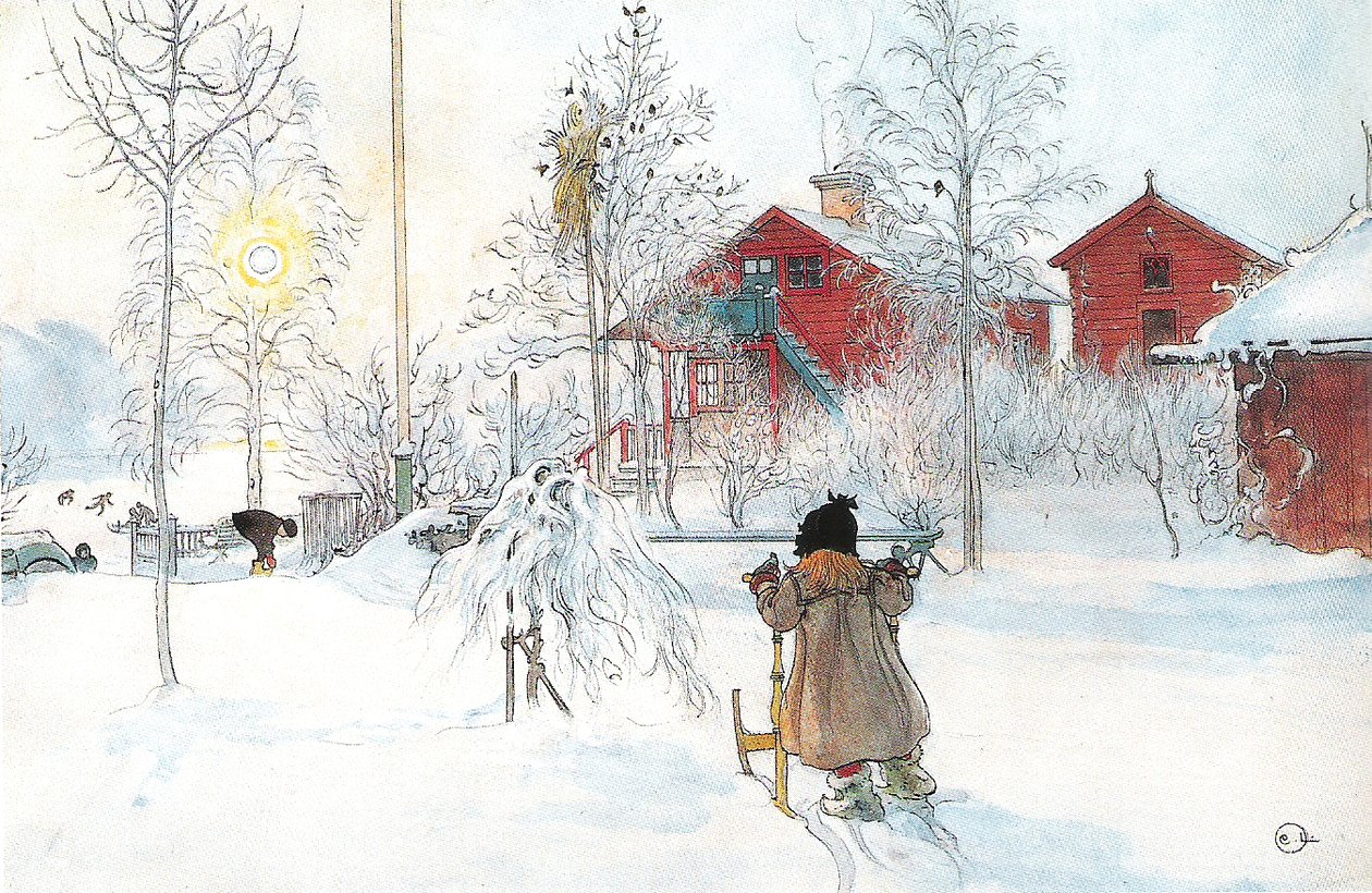 Il cortile e la casa della birra da Carl Larsson