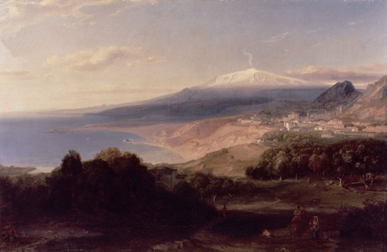 Taormina e Monte Etna, c.1840 da Carl Rottmann