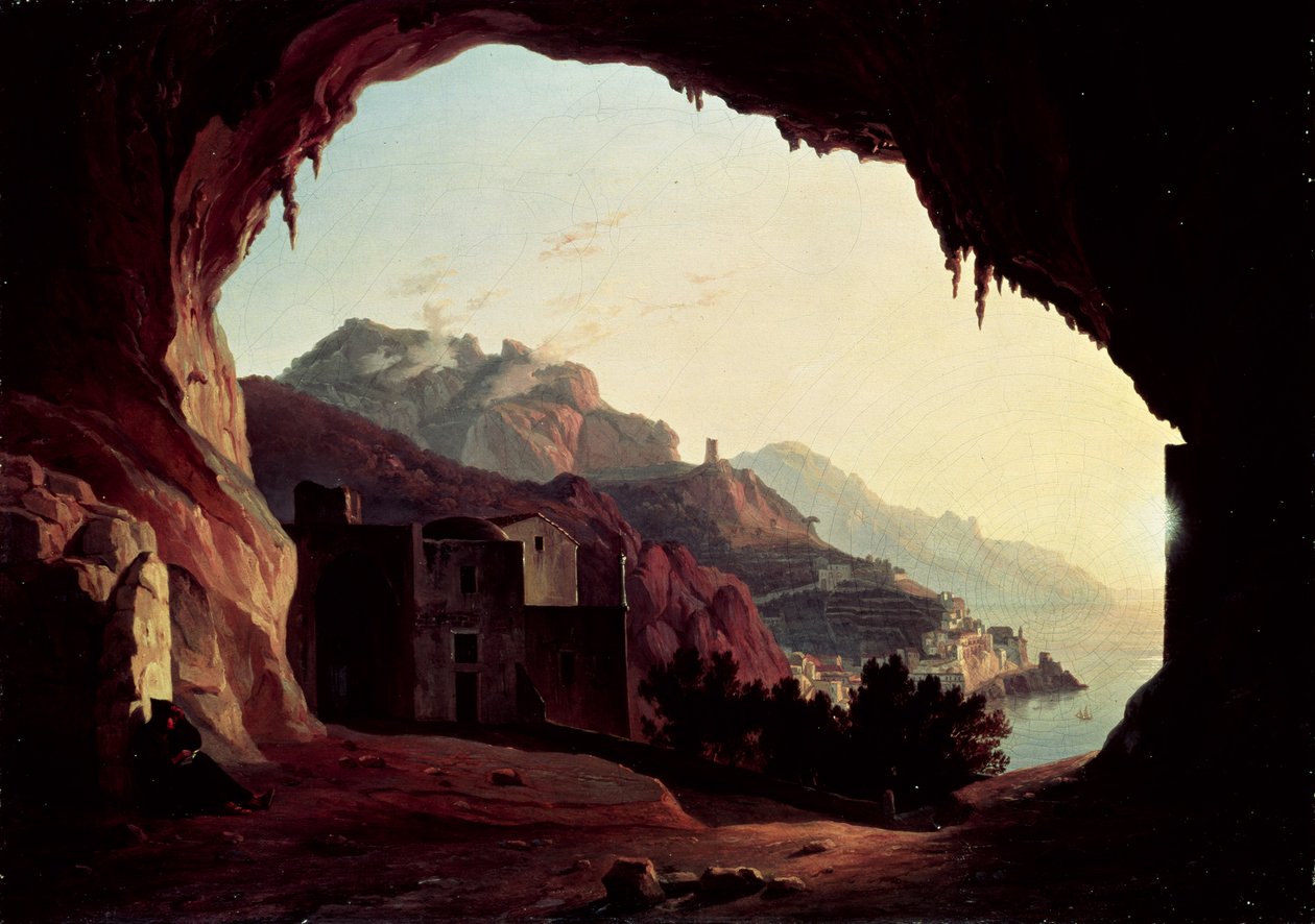 Grotta vicino ad Amalfi, c.1828 da Carl Wilhelm Goetzloff