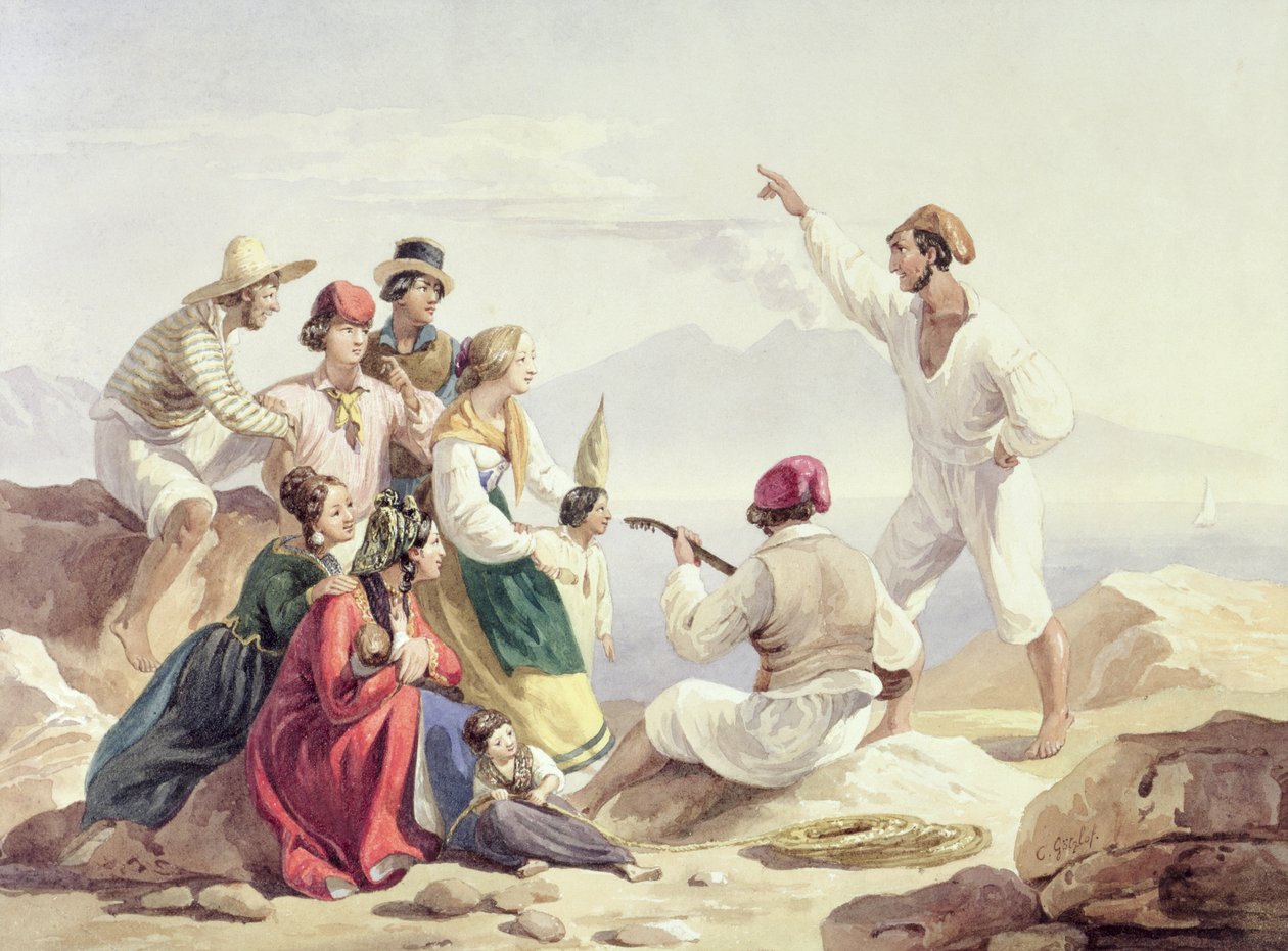 Gruppo in costume napoletano, c.1827 da Carl Wilhelm Goetzloff