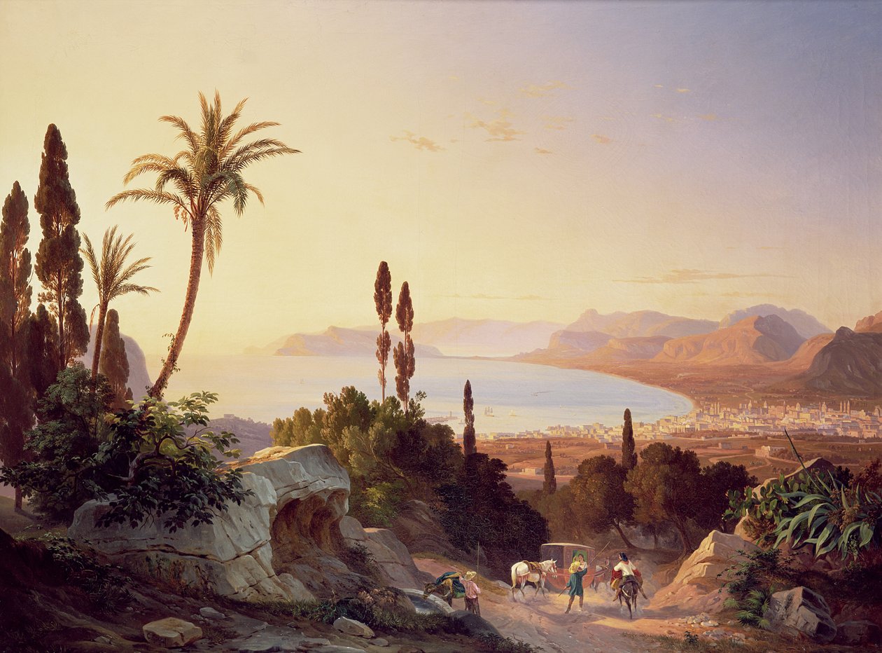 Golfo di Palermo, verso Capo Zafferano, c.1845 da Carl Wilhelm Goetzloff