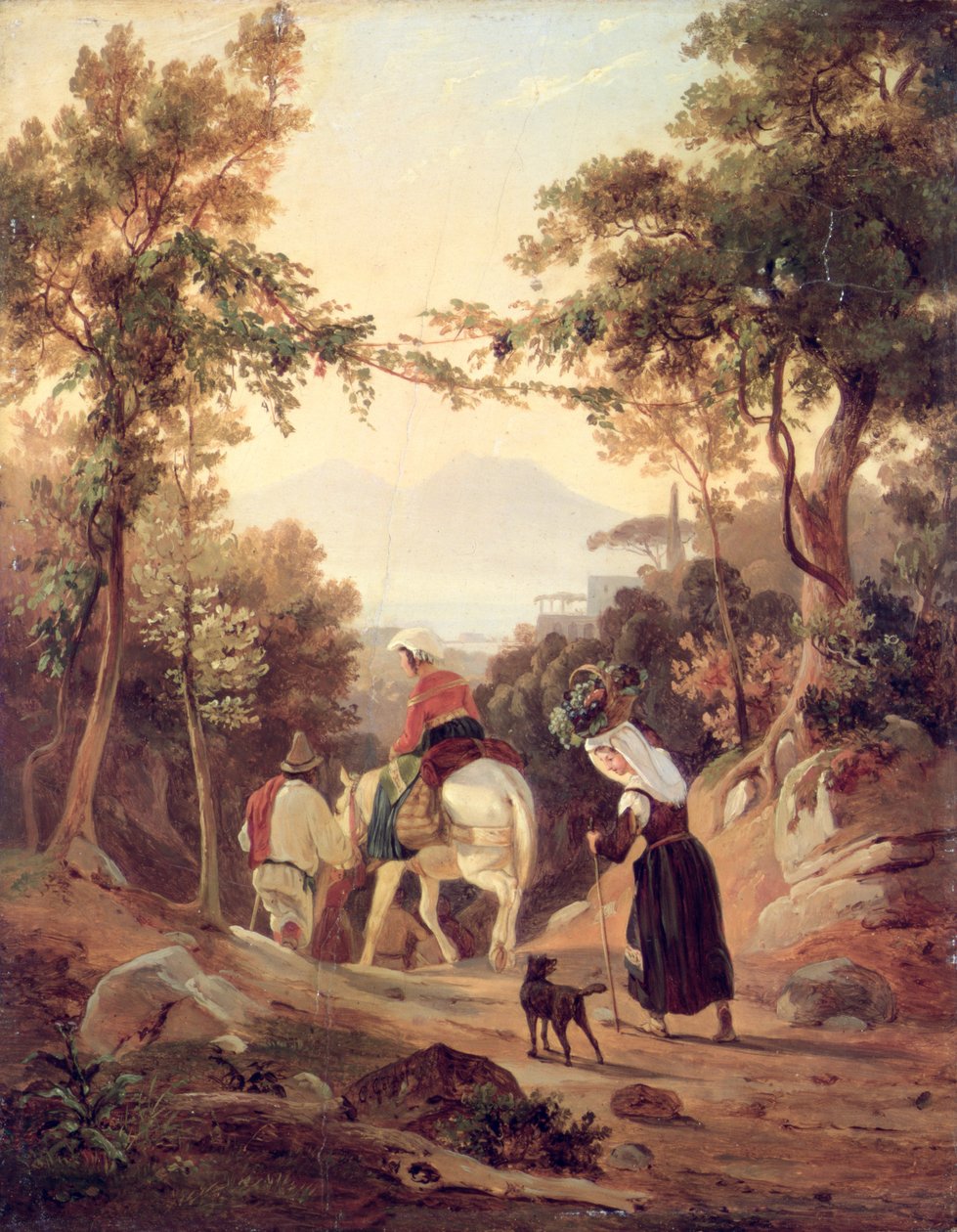 Paesaggio Italiano con Contadini, c.1845 da Carl Wilhelm Goetzloff