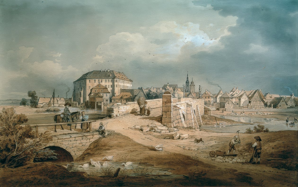 Il ponte Aisch a Höchstadt da Carl August Lebschee