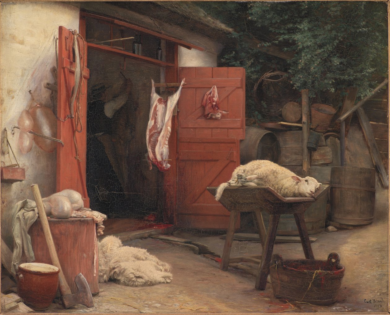 Un macello a Hellebæk da Carl Bloch