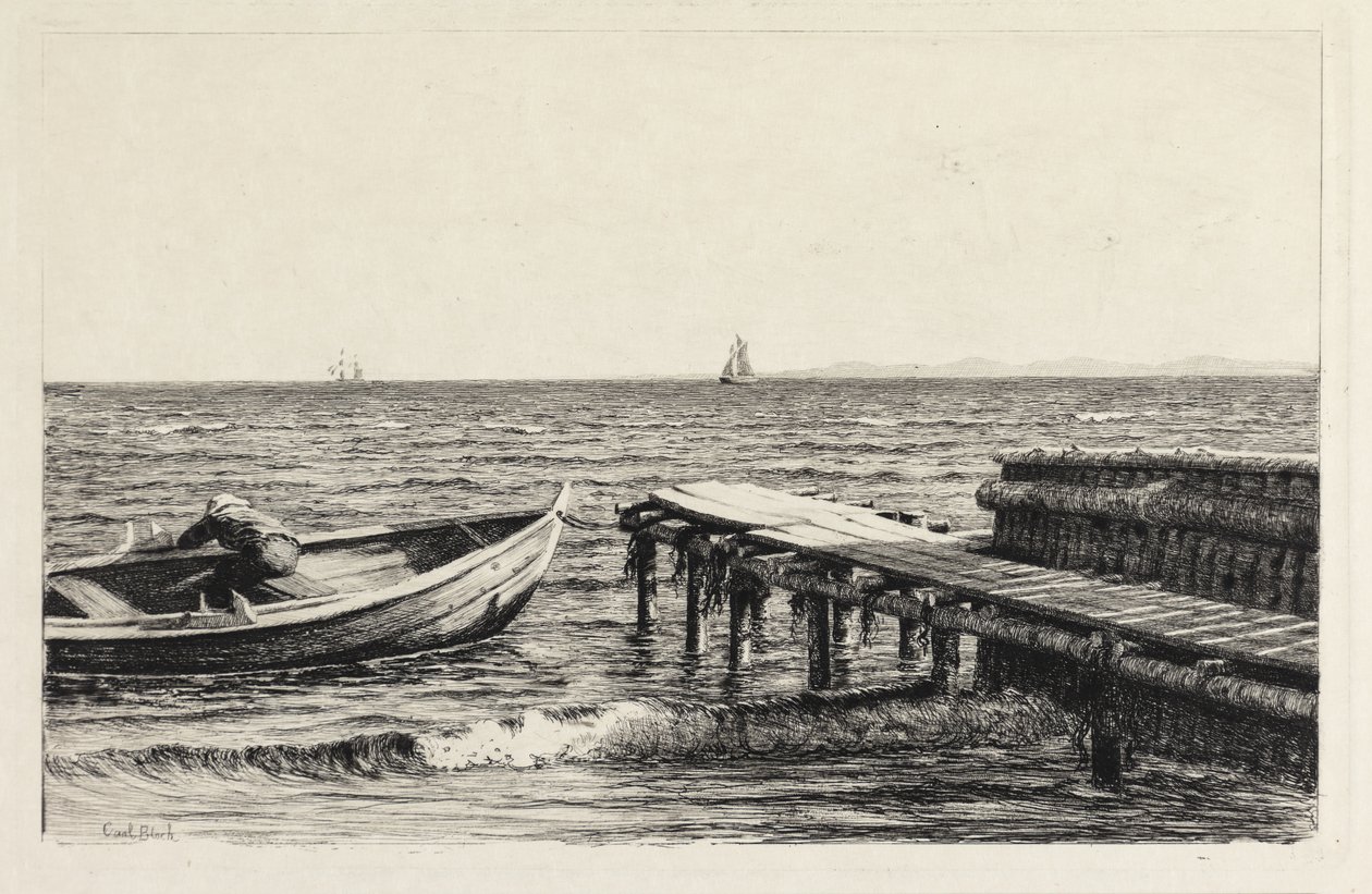 La barca al molo da Carl Bloch