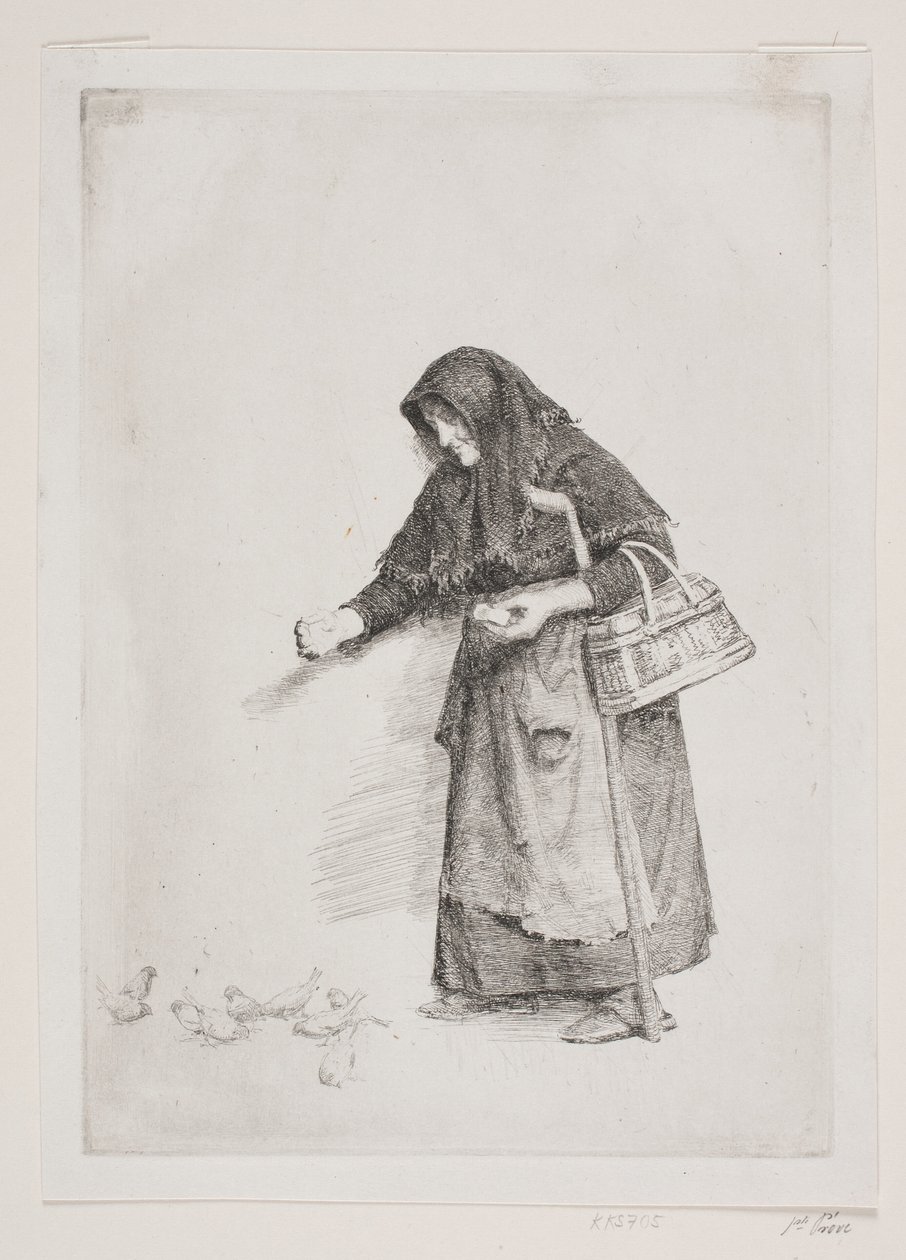 La donna con i passeri da Carl Bloch