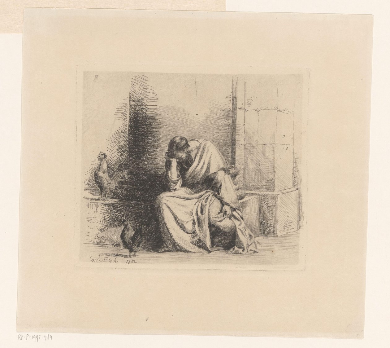 Pietro con gallo che canta da Carl Bloch