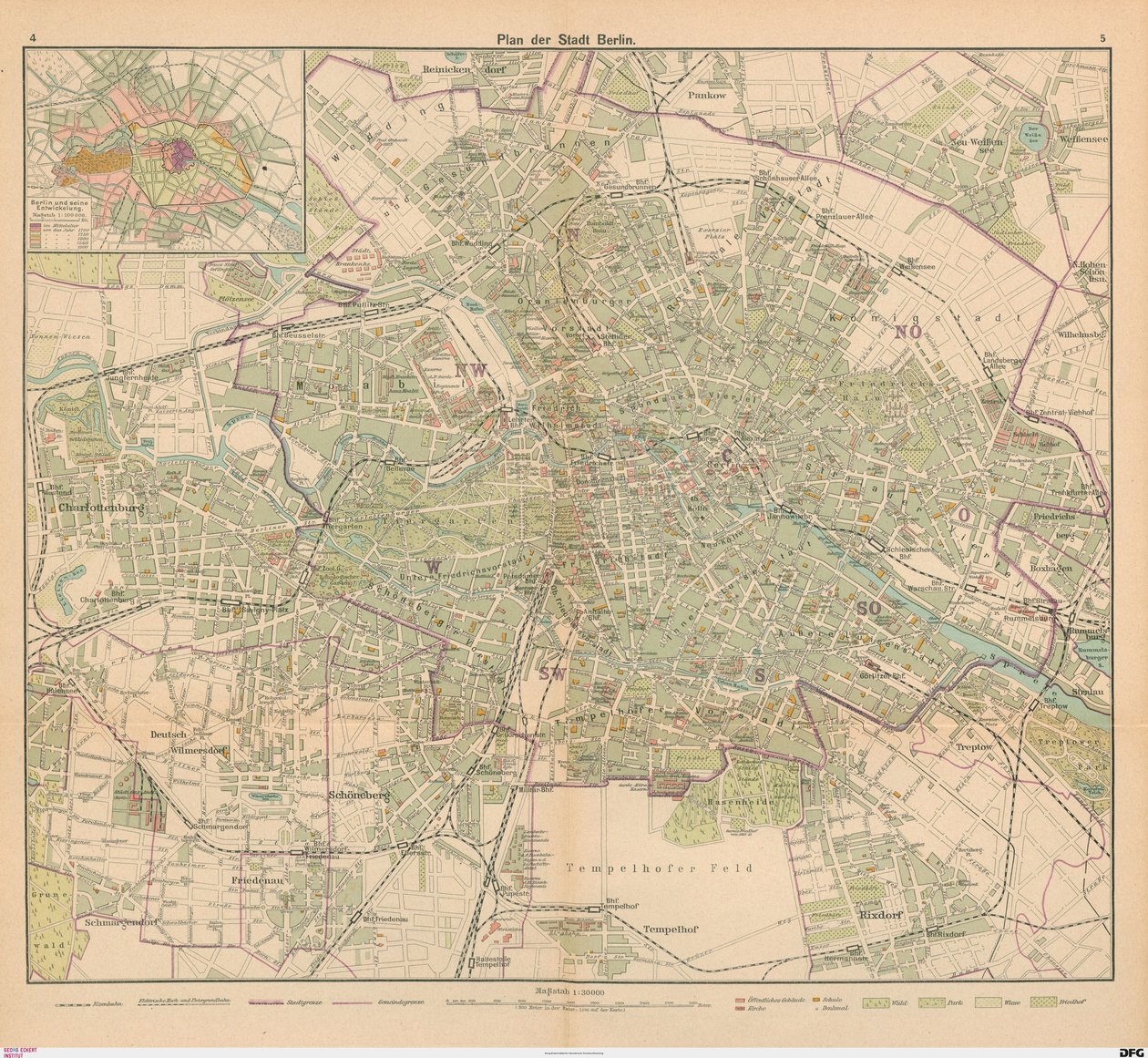 Piano della città di Berlino da Carl Diercke