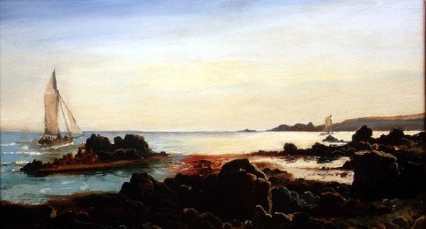 Paesaggio costiero con barche a vela da Carl Frederik Sorensen