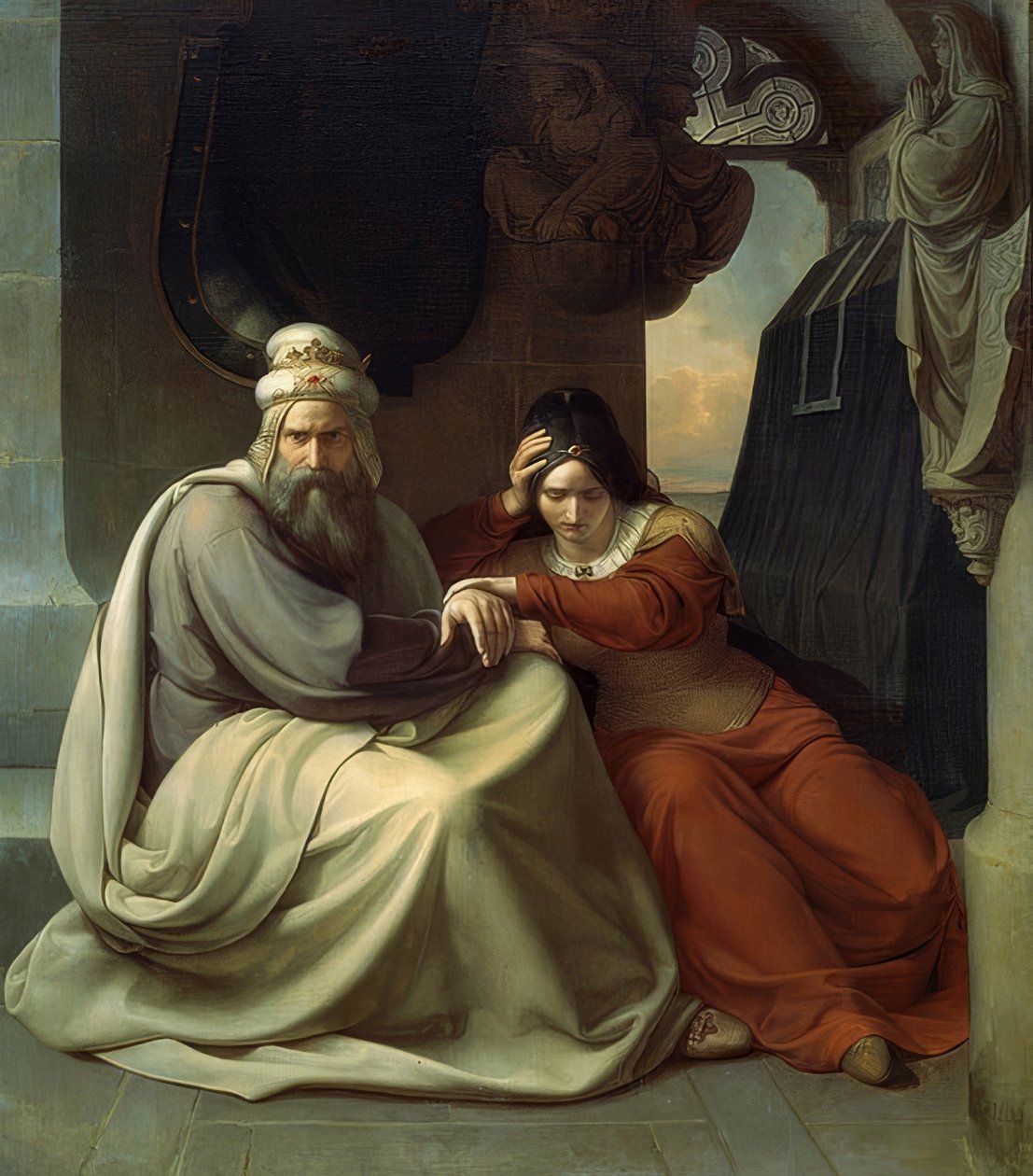La coppia reale in lutto da Carl Friedrich Lessing